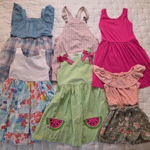 Girls Summer sleeveless Dress lot (6 items) 5T